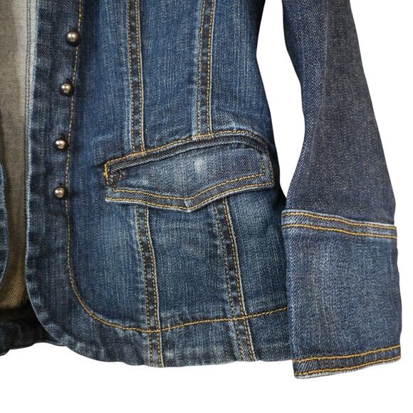 Ann Taylor Womens 2 Button Front 3/4 Sleeve Jean Jacket - Picture 5 of 9